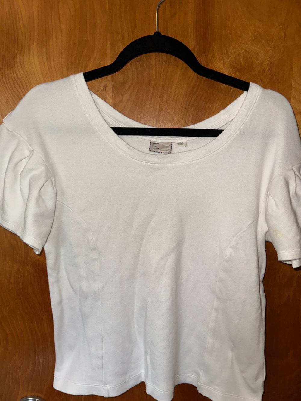 Anthro Classic Women's White Short Sleeve Scoop Neck Tee